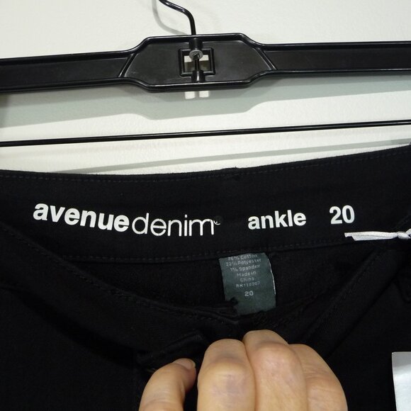 AVENUE SIZE 20 STRETCH JEANS BLACK BUTTER DENIM - Picture 7 of 10